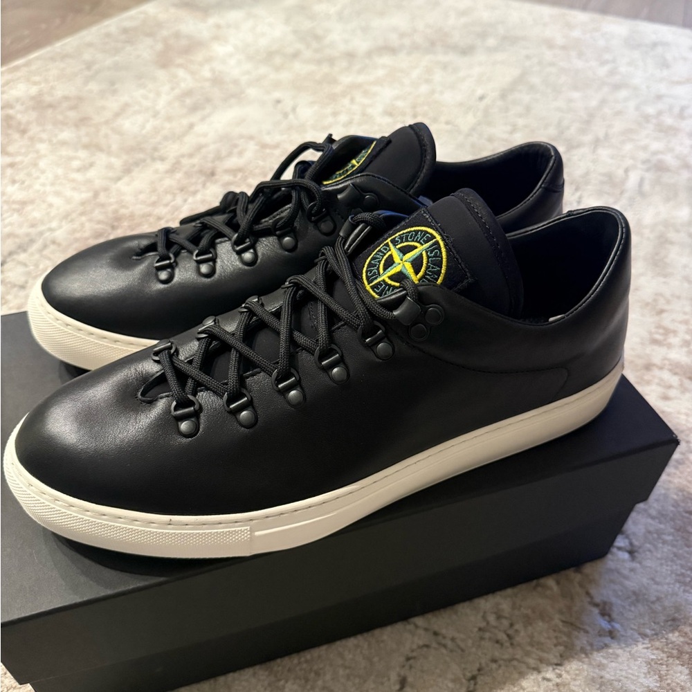 Stone Island Black and White Men's Sneakers